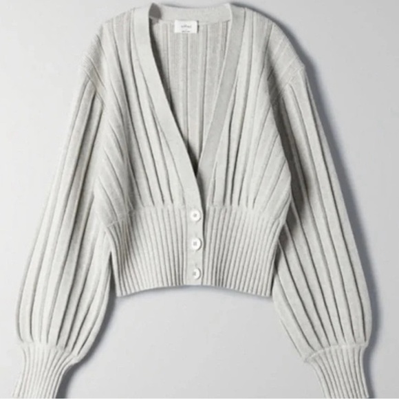 Aritzia Wilfred plunge cardigan grey XS - Picture 1 of 3